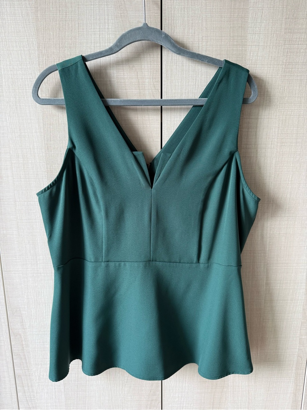 Trouvé Deep Teal V-Neck Peplum Tank Top